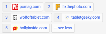 Copilot sources for 'best tablets 2024 under $300 for streaming', four of which are SEO spam