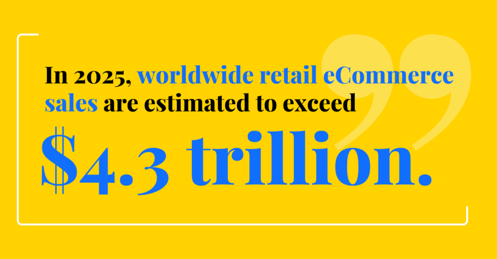 Retail eCommerce sales are estimated to exceed 4.3 trillion U.S. dollars worldwide in 2025