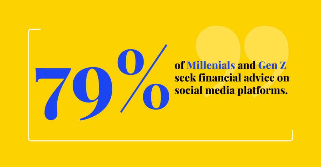 79% of Millenials and Gen Z seek financial advice on social media platforms